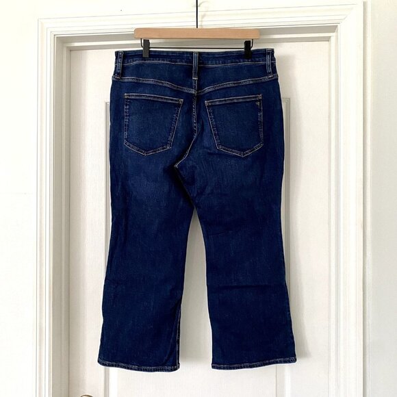 Madewell Petite Curvy Kick Out Crop Jeans 33P Dark Blue Bootcut Denim Jean - Picture 8 of 9